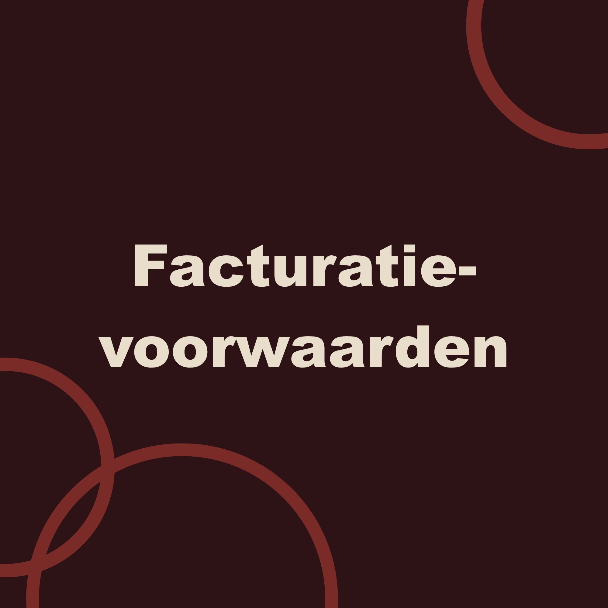 Facturatievoorwaarden